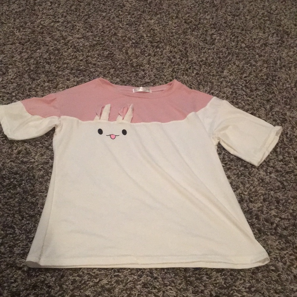 Pink and with t-shirt